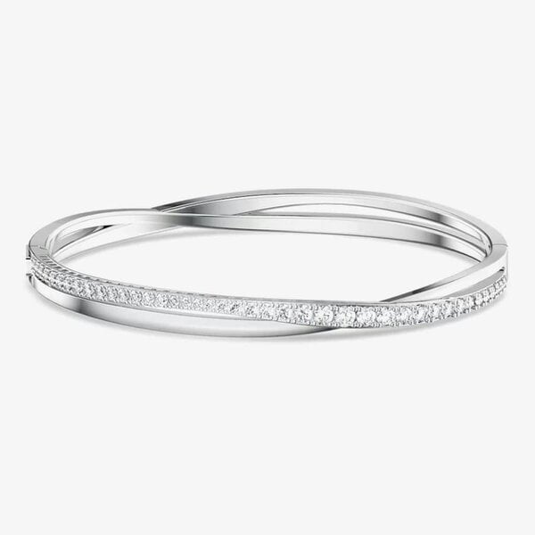 Swarovski Twist Cross Over White Crystal Bangle 5565210