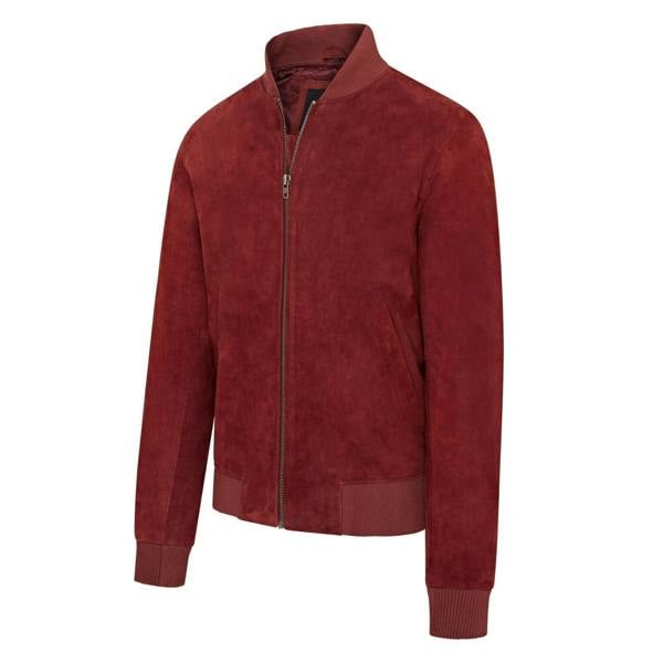 Infinity Leather Mens Soft Goat Suede MA-1 Varsity Bomber Jacket  - Dalian