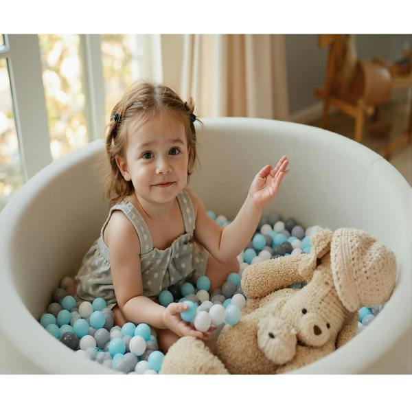 Gr8 Home Grey Soft Foam Ball Pit with 200 Balls 90cm Toddler Play Pool