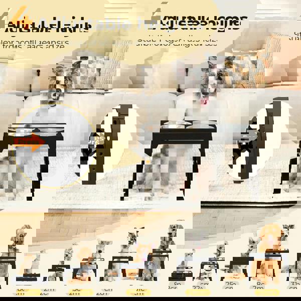 Skylos Elevated Pet Feeder Raised Dog Food Water Feeding Bowl Adjustable Folding