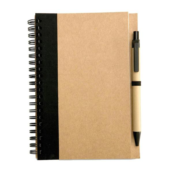 MidOcean Sonora Plus Recycled B6 Notebook with Pen - Black - 