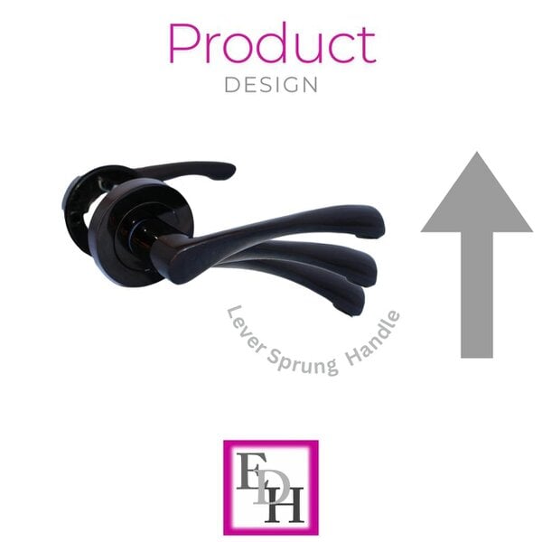 EDH Door Hardware MODERN BLACK Nickel TWIST DOOR HANDLES On Round Rose Door Handle Astrid