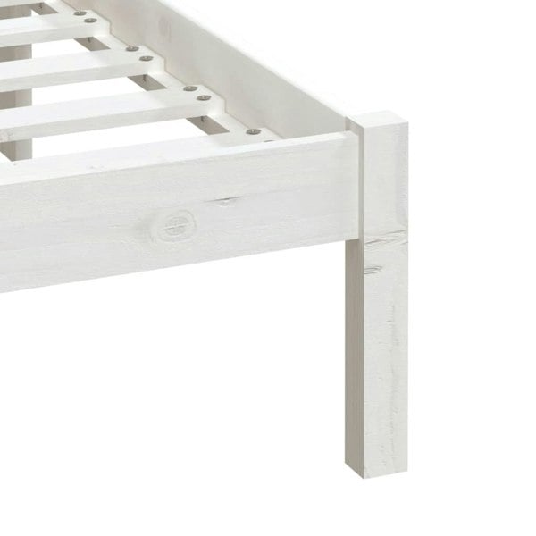 Berkfield Bed Frame White 180x200 cm Super King Size Solid Wood