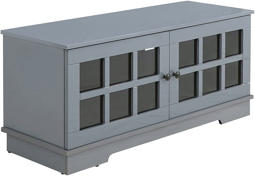 MDA Designs Hamilton Grey Freestanding Traditional TV Cabinet with Storage Elegant Classic Design for Flat Screen TVs up to 55"