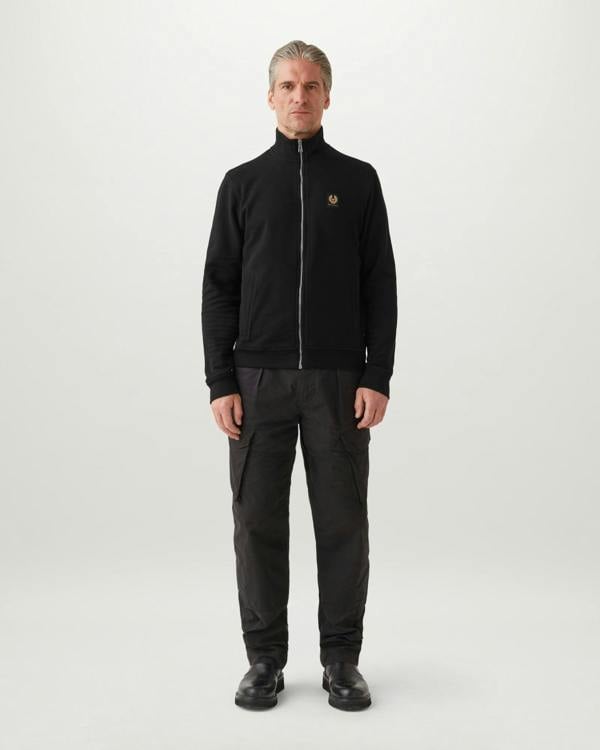 Belstaff Mens Logo Full Zip Sweatshirt - Dark Ink | CHO | Designer Mens Full Zip Sweatshirts