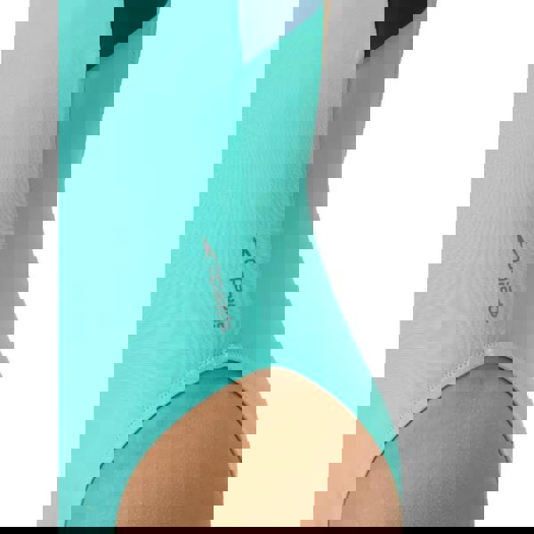 Speedo Colourblock Racerback Swimsuit in teal and navy blue