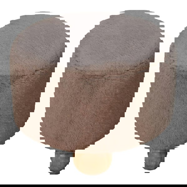 Artisan Furniture Mocha Faux Fur Round Ball Footstool
