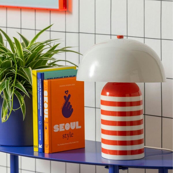 Love Frankie Stripy Table Lamp in Orange