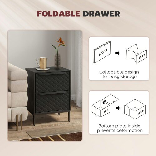 Wyld Haus Nomiba Metal Black 2 Fabric Drawer Storage Dresser