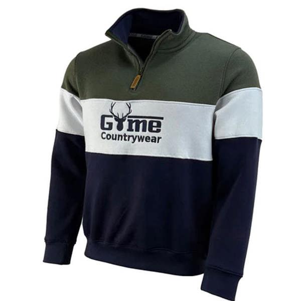 Game Unisex Countrywear Pullover in Green, White, Navy