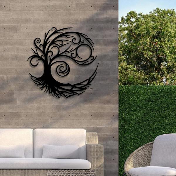 Decortie Tree of Life Silhouette Metal Wall Decor 75x75
