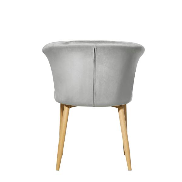 Life Interiors Set of 2 Elsa Velvet Dining Chairs - Curved Back Design with Wooden Legs & Comfortable Padded Seating, Modern Accent Chairs