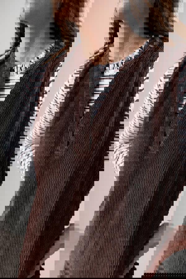 Lily & Me Belle Stretch Cotton Jumbo Cord Dress Chocolate