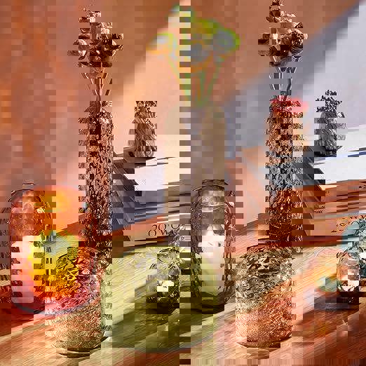 LSA Dapple Tealight Holder Vase 7cm Woodland Green