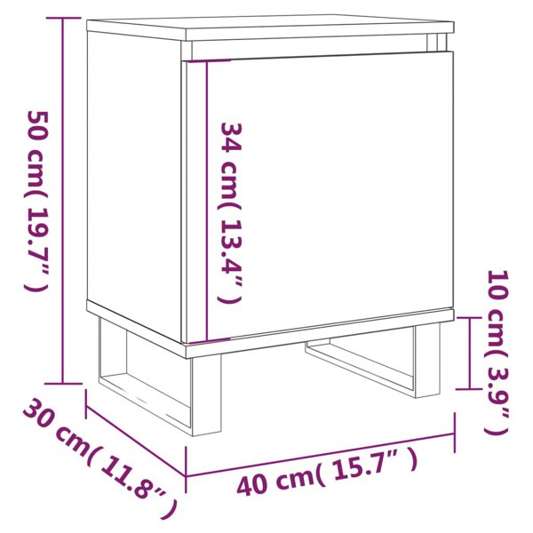 Berkfield Bedside Cabinets 2 pcs White 40x30x50 cm Engineered Wood