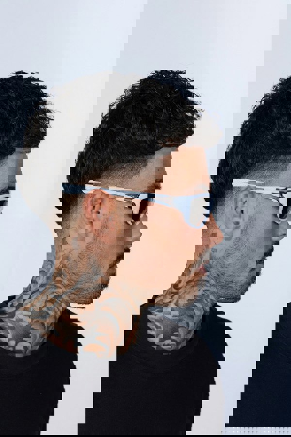 SVNX Outdoor Racer Sunglasses in White Black with Hard Case