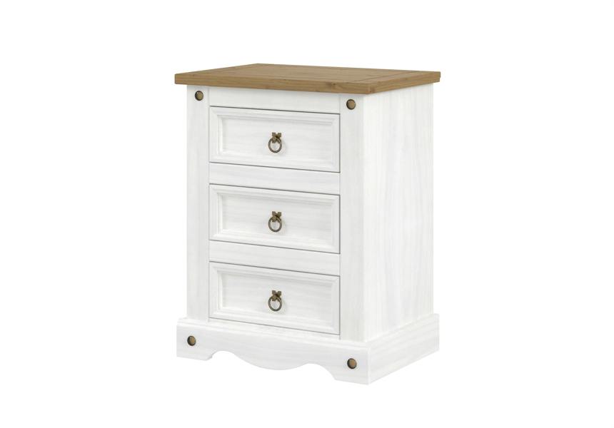 Core Products Corona Tall 3 Drawer Bedside Cabinet