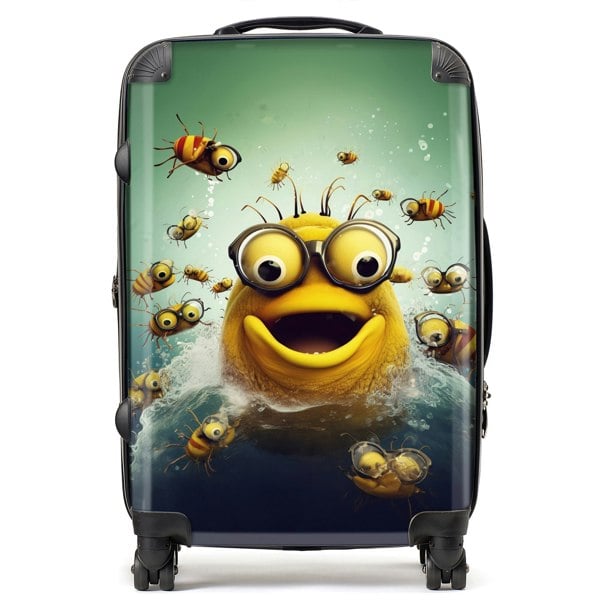 Warren Reed Happy Worm And Bees Splashart Suitcase