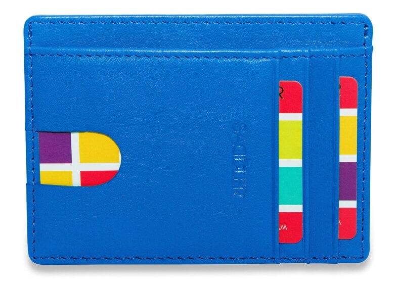 SADDLER Slim Leather Card Holder "Stella" – Handmade by Saddler |Gift Boxed - Electric Blue