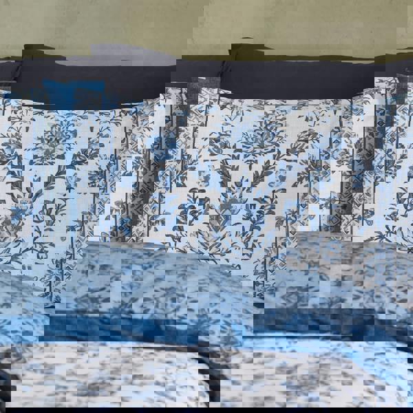 Catherine Lansfield Zoukara Floral Reversible Duvet Cover Set Blue