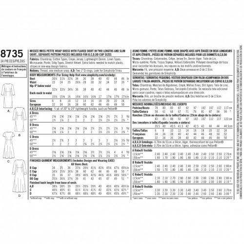 Simplicity Sewing Pattern 8735, Dresses for Women, H5 (6-8-10-12-14) - Intermediate
