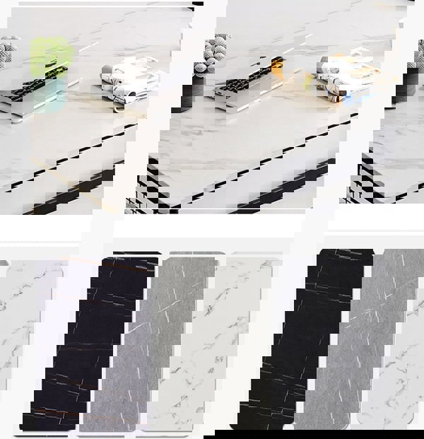 Bleeker Office Desk, Sintered Stone with oak office desks