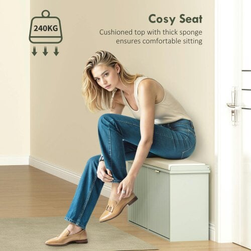 Wyld Haus Reraha Mint Green Wooden 10 Pair Shoe Bench With Cushioned Top
