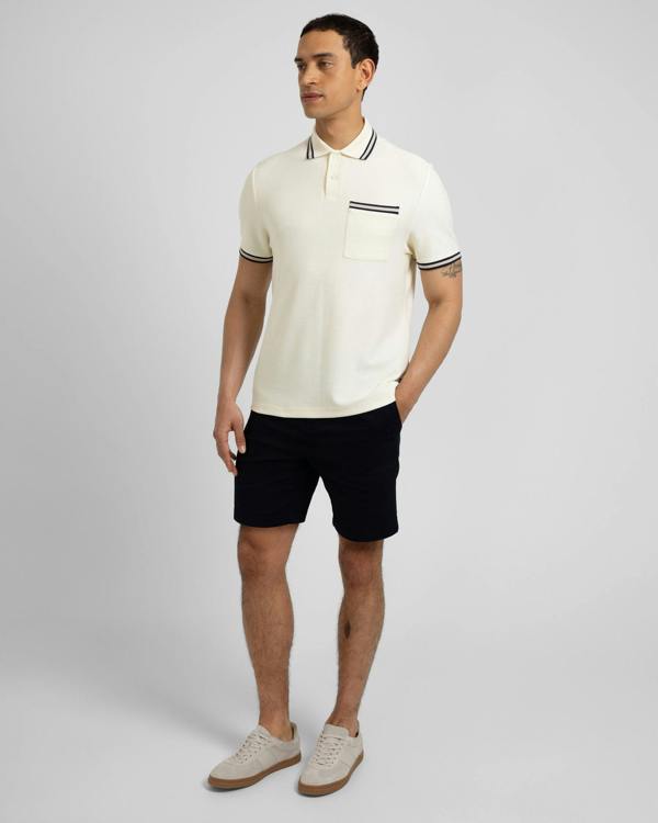 Steel & Jelly Tolworth - Textured Polo Shirt With Contrast Rib