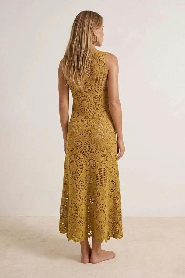 WOVCOR Knitted Maxi Beach Dress