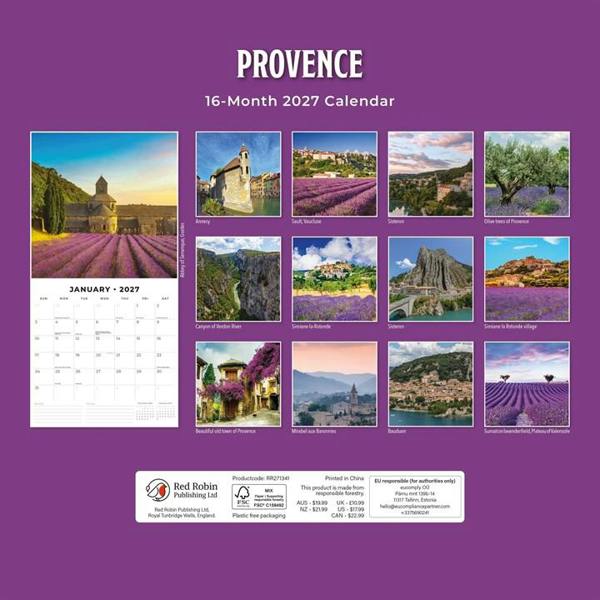 Provence Calendar 2027, Wall Calendars, Month To View, Travel, Gift