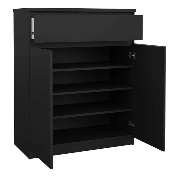 Wyld Haus Budapest Matt Black Wooden Sideboard 1 Drawer 2 Doors