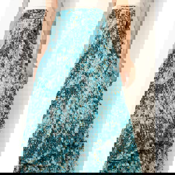 Blue Vanilla Wrap Metallic Tiered Skirt