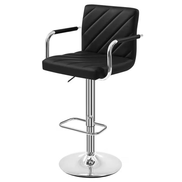 Havendro 2 Pack Adjustable Swivel Bar Stools PU Leather with Backrest and Footrest