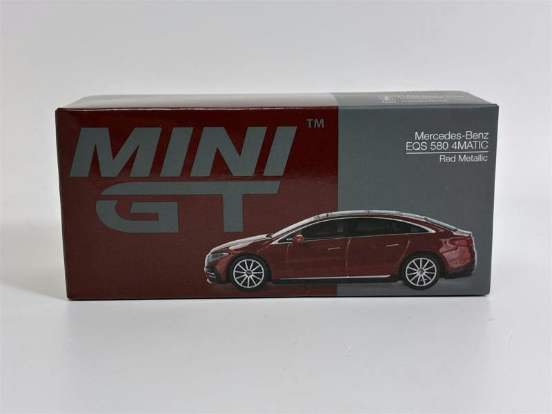 MCSlots Mercedes Benz EQS 580 4MATIC Red Metallic RHD 1:64 Mini GT MGT00970R