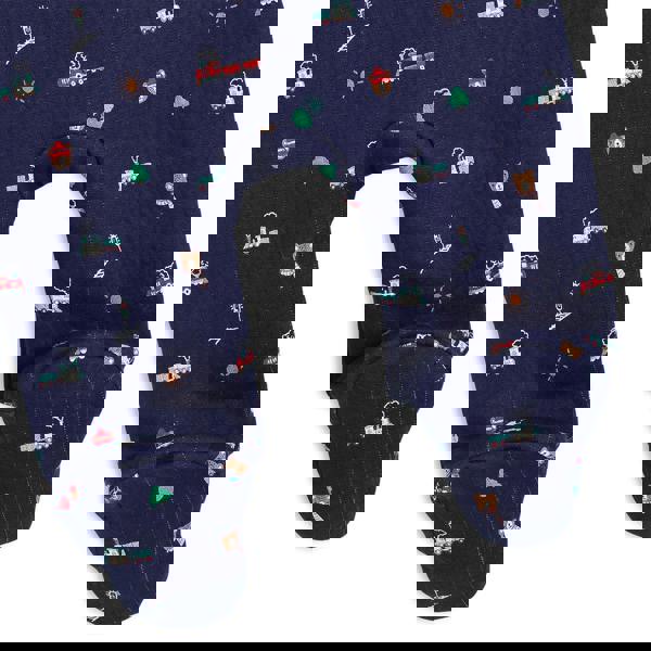 Mini Cuddles Baby Boys Novelty Printed Hooded Pram Suit, Navy Blue