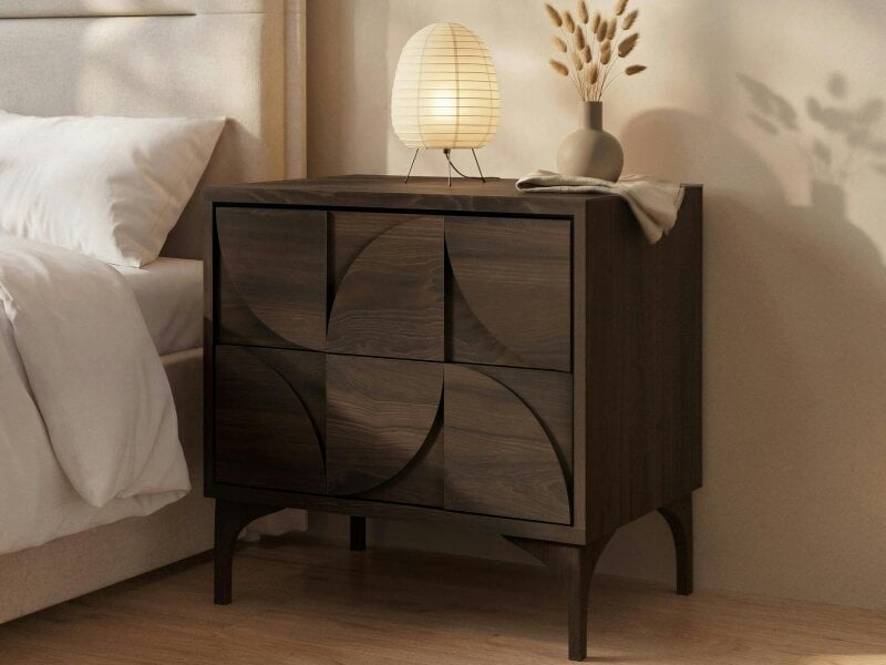 SOLACE+CO Leon Bedside Table Walnut