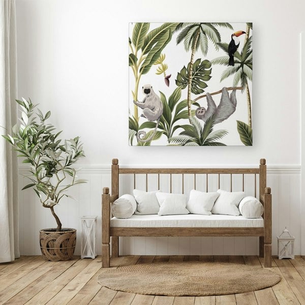 Warren Reed Tropical Sloths Canvas