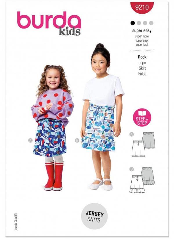 Burda Sewing Pattern 9210 Skirts For Kids, 4-11 (104-146) - Beginner, Easy