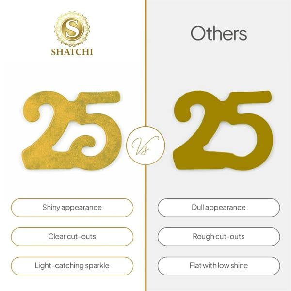 25th Birthday Gold Metallic Confetti Set for Party Tables and Celebration Displays image 3