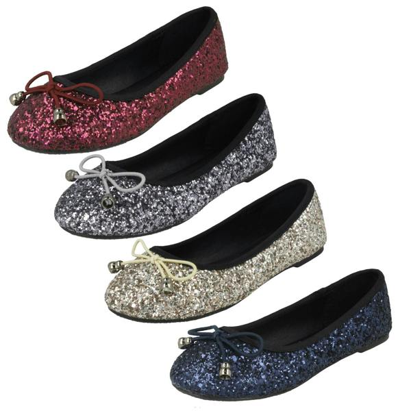 Spot On Girls Spot On Flat Glitter Ballerinas