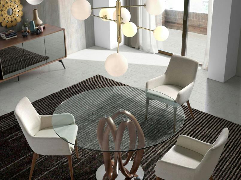 Angel Cerdá Black Mirror Effect Glass, Walnut and Black Steel Sideboard 3061