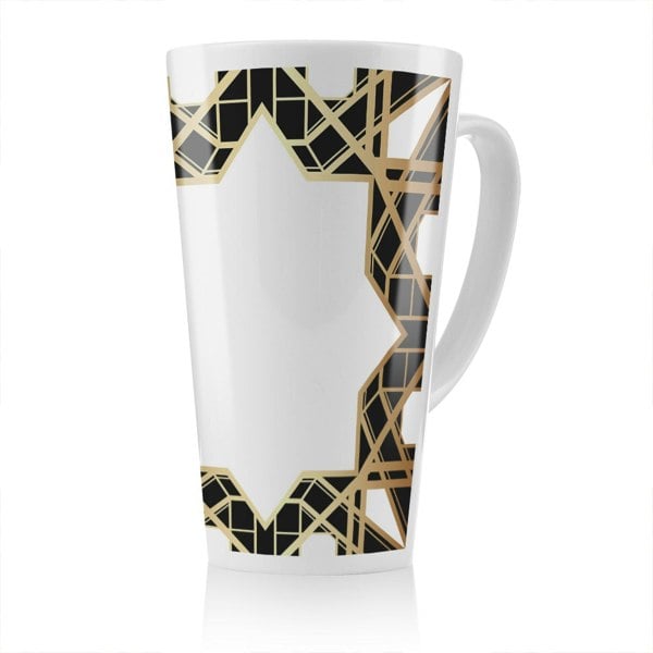 Benjamin Tate Design Art Deco Star Border Latte Mug