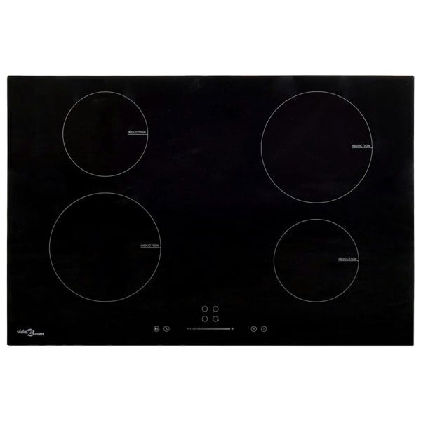 Berkfield Induction Hob with 4 Burners Touch Control Glass 77 cm 7000 W