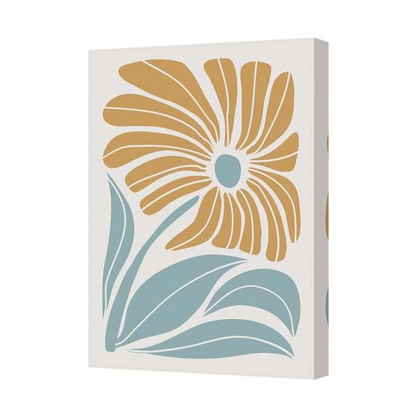 Benjamin Tate Design Abstract Floral Canvas Art Yellow And Blue Botanical Wall Decor