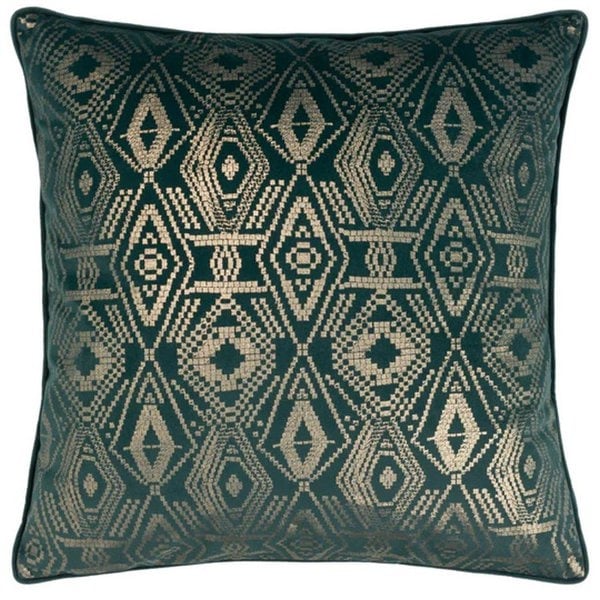 Paoletti Tayanna Velvet Metallic Cushion Cover - Emerald