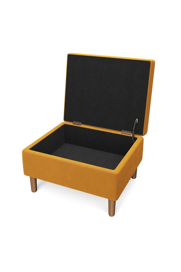 Living and Home Modern Rectangular Tufted Velvet Footstool Storage Ottoman