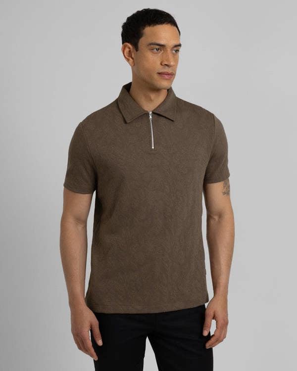 Steel & Jelly Norwood - Leaf Textured Polo Shirt