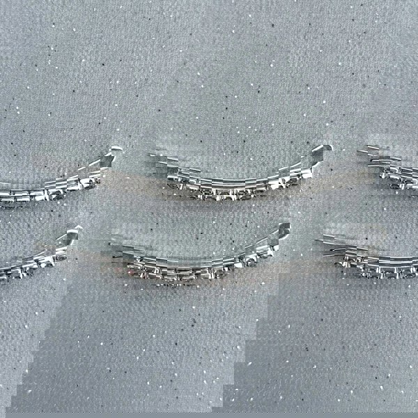 Small diamante hair slides, silver crystal hair slides
