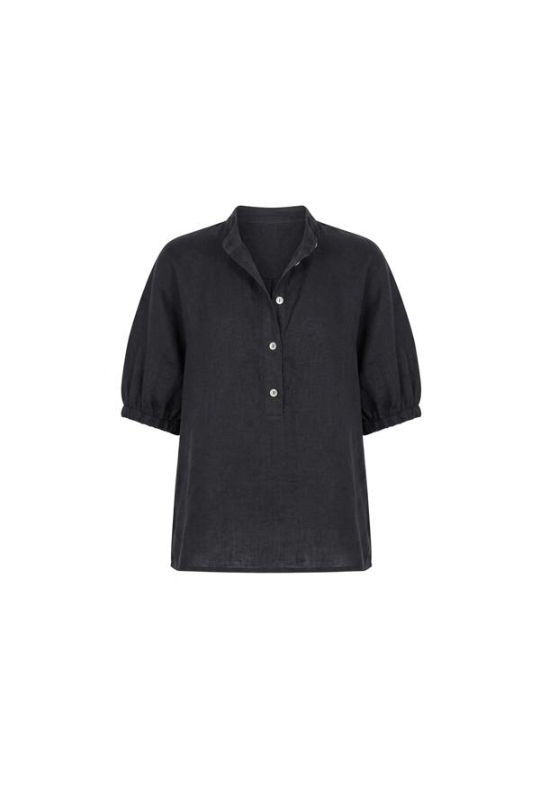 James Lakeland Relaxed Navy Linen Blouse