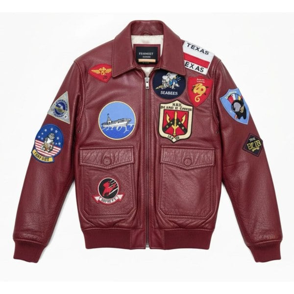 Leather Company Men's Cowhide Top Gun Maverick Leather Aviator Bomber Jacket